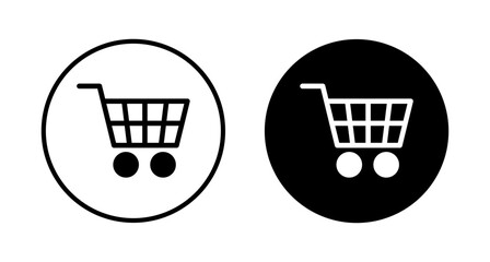 Shopping icon vector isolated on white background. Shopping cart icon. Basket icon. Trolley