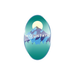 Mountain adventure badge logo vector graphic illustration on background