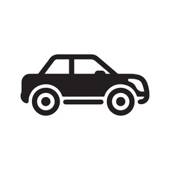 car icon. simple, flat vector illustration in white background