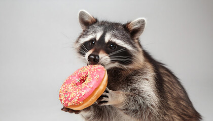 Raccoon Delight: Indulging in Delicious Donuts