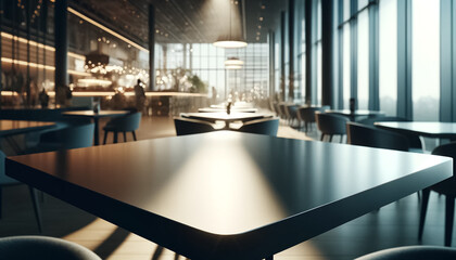 Contemporary Cafe Vibe with Busy Background