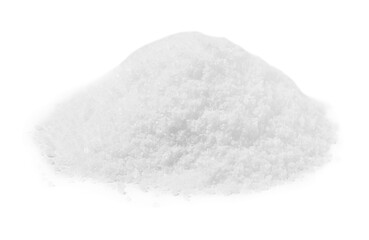 Pile of natural salt isolated on white