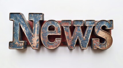 The word News created in Vintage Typography.