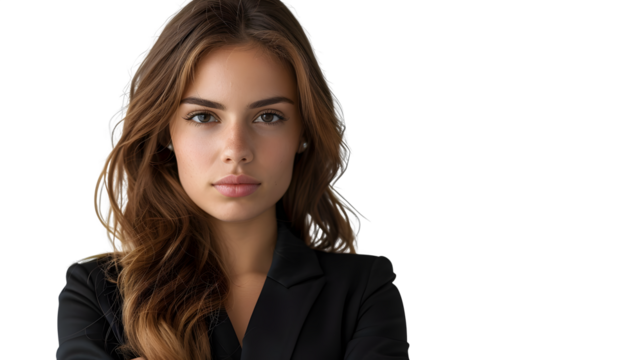 Female businesswoman isolated on a transparent background, PNG, Ai