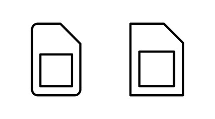 Sim card icon set. dual sim card icon vector
