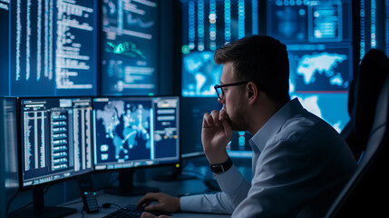 a man working on cyber security 
