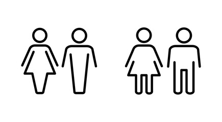 Man and woman icon set. male and female symbol