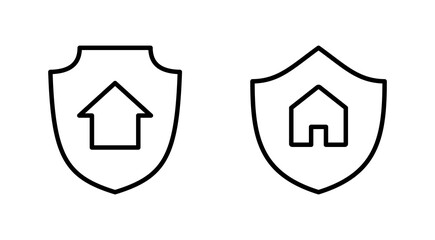 Home insurance icon set. home protection icon