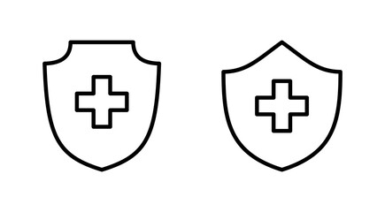 Health insurance icon set. Insurance health document icon
