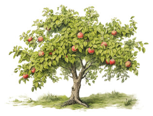 Fototapeta premium PNG Apple tree drawing sketch plant.