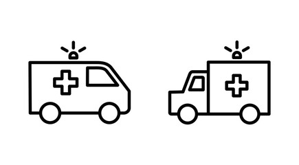 Ambulance icon set. ambulance truck icon vector. ambulance car