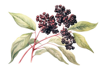 PNG Elderberry watercolor grapes plant fruit.