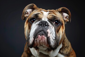 expressive portrait of a bulldog pet photography concept