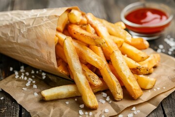 golden crispy french fries classic fast food staple appetizing food photography