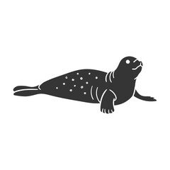 Seal Icon Silhouette Illustration. Animals Vector Graphic Pictogram Symbol Clip Art. Doodle Sketch Black Sign.