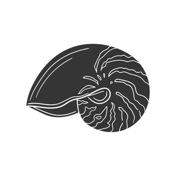 recommend clip art: Seashell Icon Silhouette Illustration. Nautilus Vector Graphic Pictogram Symbol Clip Art. Doodle Sketch Black Sign.