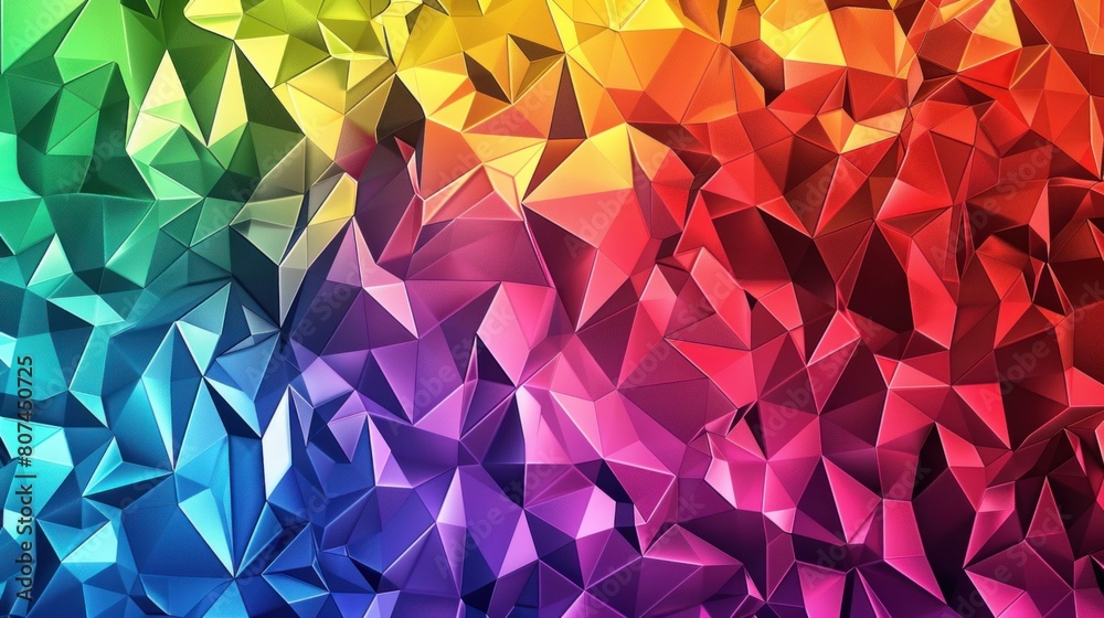 Wall mural gradient colored triangle abstract background. Multicolor geometric triangle wallpaper,