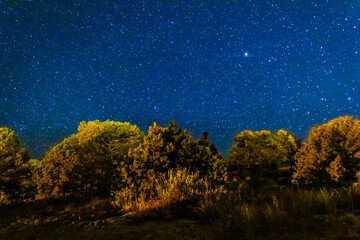 Starry night in the countryside in Monte Escobedo Zacatecas