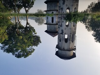 an old Dutch water tower building in Kandat, Kediri, East Java