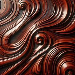 A close-up texture of mahogany wood panelling, showcasing the rich, reddish-brown hue and distinctive grain patterns