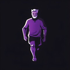 Bearded man image on a black background