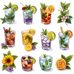  Refreshing Mixed Drinks in Stylish Glassware