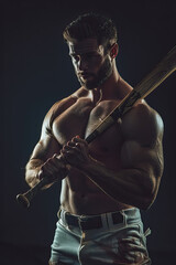 Portrait of a Young and Seductive Baseball Player