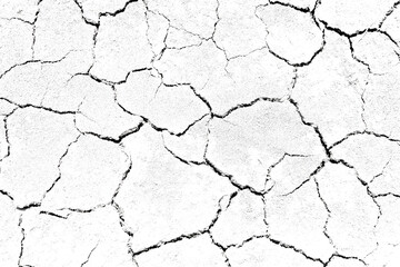 Texture soil dry crack background pattern of drought lack of water of nature white black old broken.