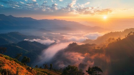 Naklejka premium landscape and sky background concept, wintery mountain passes, top view