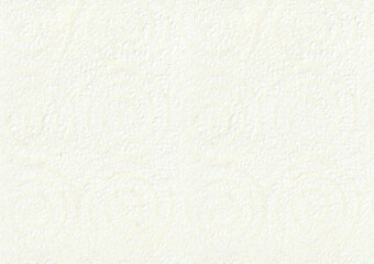 Seamless twirl flowers decorated white paper napkin texture. Soft clean corrugation embossed lines...