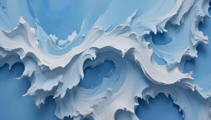 Obraz premium Clear Plain Shiny Warm Soft Vintage Bokeh Cloudy Wave Like Geometric Blue Background or Texture