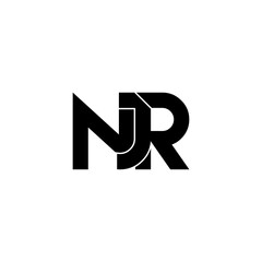 njr typography letter monogram logo design
