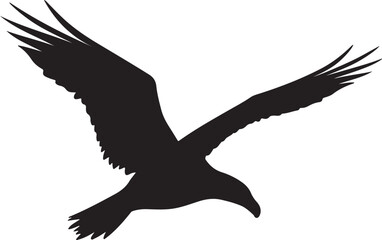 Albatross Silhouette Vector Illustration White Background