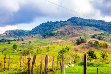 Mountains fenced in the town of Tejupilco in the Sierra de Nanchititla state of Mexico