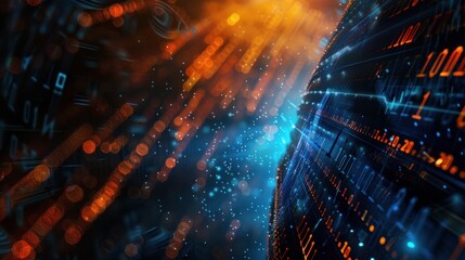 Teknologi data digital, ruang siber digital, transfer data digital internet berkecepatan tinggi, teknologi masa depan