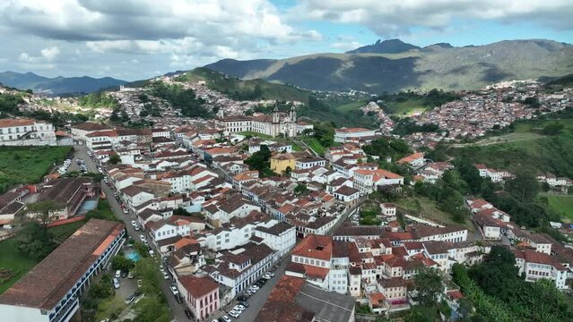 Discover the beauty of the iconic Nossa Senhora do Carmo Church in Ouro Preto, Minas Gerais, Brazil. Marvel at its unique architecture in an exciting drone flyover captured with the DJI Mavic 3. Explo