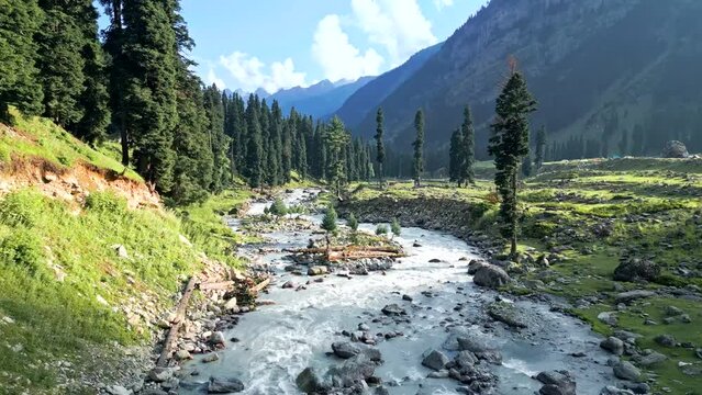 Trek to Lake Tarsar, Jammu and Kashmir, India from the air