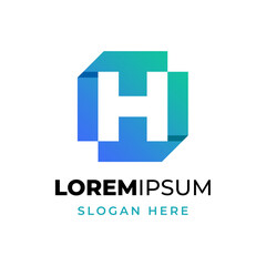 Letter H icon logo template