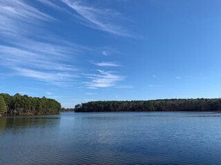 Beautiful lake Landscape in Raleigh North Carolina