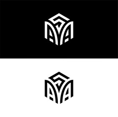 Letter SAA Hexagon Logo.Hexagon logo design, develop, natural, luxury, modern, finance logo, strong logo