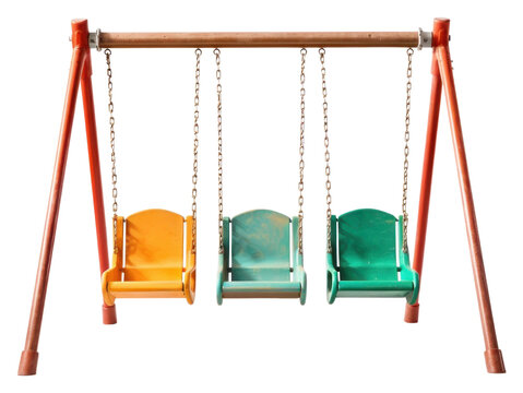 PNG A Kids swings playground white background relaxation.