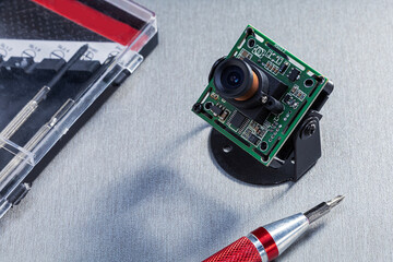  Repair of electronic security equipment. Repair control cctv camera in lab.