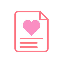 Massage love icon duotune red pink valentine illustration