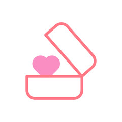 Ring love icon duotune red pink valentine illustration