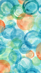 Circles of different colors resembling a coral reef theme in a vibrant abstract background