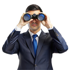 Cool man with binoculars