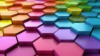 A symphony of colorful hexagon like painted circle geometric shape hexagon abstract background 