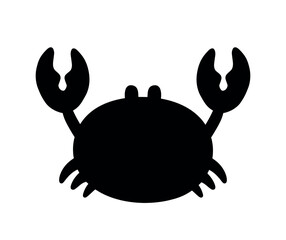 Crab Silhouette Sea Animal Cartoon Vector Illustration