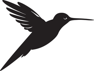 Hummingbird Silhouette Vector Illustration White Background
