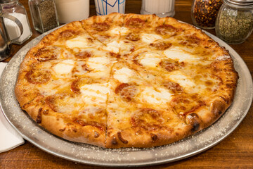 Pizza with fresh mozzarella and hot honey